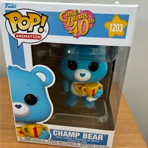 NWOT Funko Champ Bear Care Bears 40th Anniversary Blue Vinyl Figure